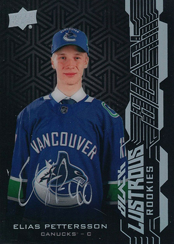 2018-19 SPx Hockey UD Black Lustrous Rookie Autographs Elias Pettersson