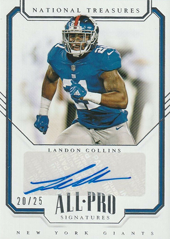 2018 Panini National Treasures Football All-Pro Signatures Landon Collins