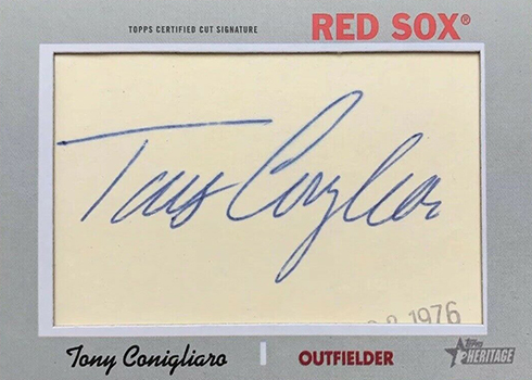 2019 Topps Heritage Baseball 1970 Baseball Cut Signatures Tony Conigliaro