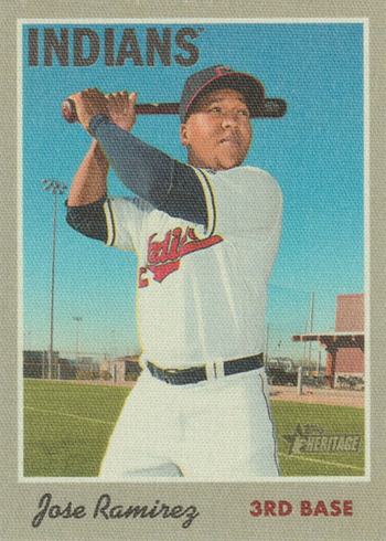 2019 Topps Heritage Baseball Cloth Stickers Jose Ramirez