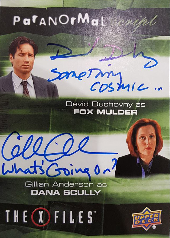 2019 Upper Deck X-Files Dual Autograph Inscription