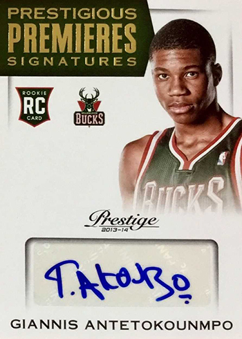 2013-14 Prestige Prestigious Premieres Signatures Giannis Antetokounmpo