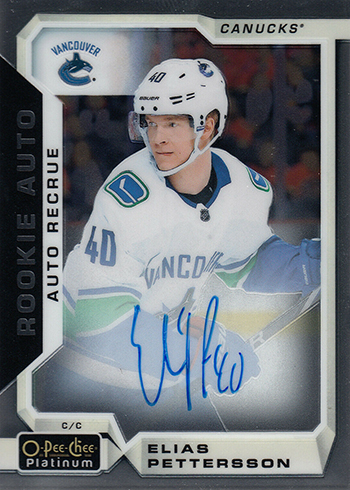 2018-19 O-Pee-Chee Platinum Hockey Rookie Autographs Elias Pettersson