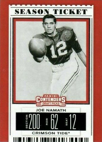 2019 Panini Contenders Draft Picks Football Joe Namath