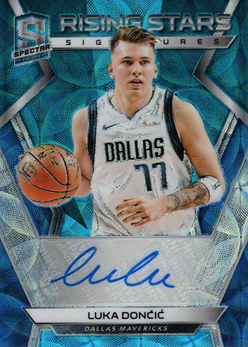 2018-19 Panini Spectra Basketball Rising Stars Signatures Neon Blue Luka Doncic