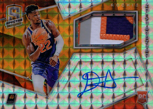 2018-19 Panini Spectra Basketball Rookie Jersey Autographs Neon Orange Deandre Ayton