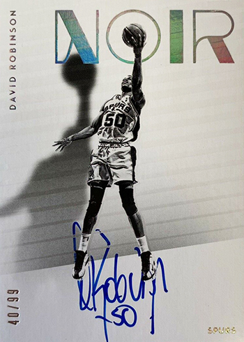 2018-19 Panini Noir Basketball Shadow Sigs David Robinson