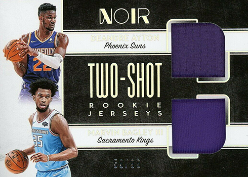 2018-19 Panini Noir Basketball Two-Shot Jersey Rookie Dual Deandre Ayton Marvin Bagley III