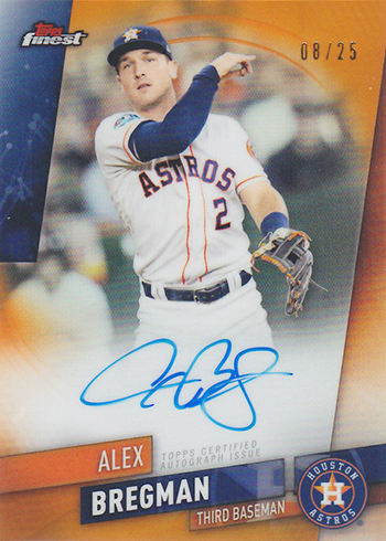 2019 Topps Finest Baseball Autographs Orange Refractor Alex Bregman
