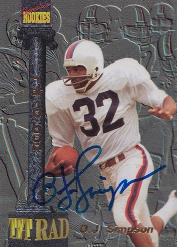 1994 Signature Rookies Tetrad OJ Simpson Autograph