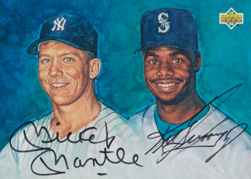 1994 Upper Deck Mickey Mantle Ken Griffey Jr Dual Autograph BGS 9-5