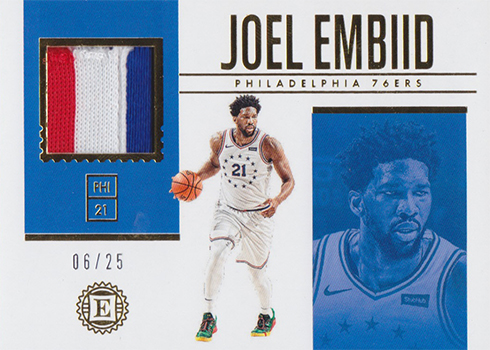 2018-19 Panini Encased Basketball Materials Prime Joel Embiid