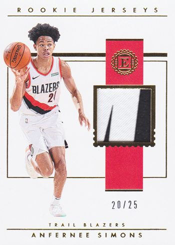 2018-19 Panini Encased Basketball Rookie Jerseys Prime Anfernee Simons