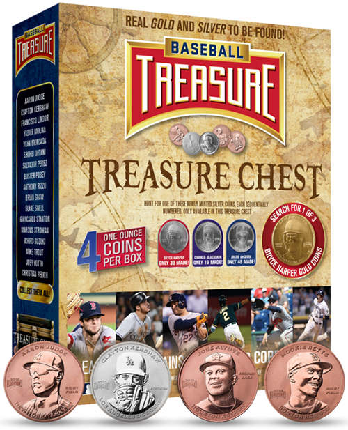 2019 Baseball Treasure Chest Checklist, Coin Details, Box Breakdown