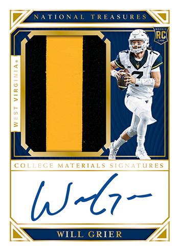 2019 Panini National Treasures Collegiate Football Rookie Patch Autograph