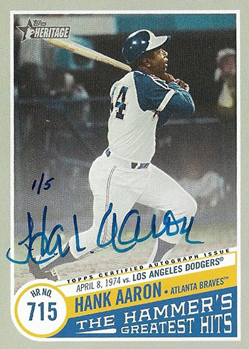 2019 Topps Heritage High Number Baseball The Hammers Greatest Hits Autographs Hank Aaron