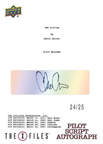 2019 Upper Deck X-Files Monster of the Week Pilot Script Autograph