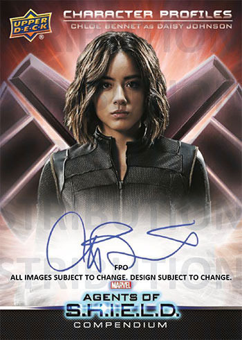 Upper Deck Agents of SHIELD Compendium Character Profiles Autographs Mock-Up