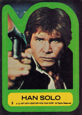 1977 Topps Star Wars Stickers Han Solo