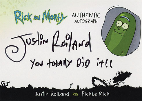 2019 Cryptozoic Rick and Morty Season 3 Autographs Justin Roiland Pickle Rick
