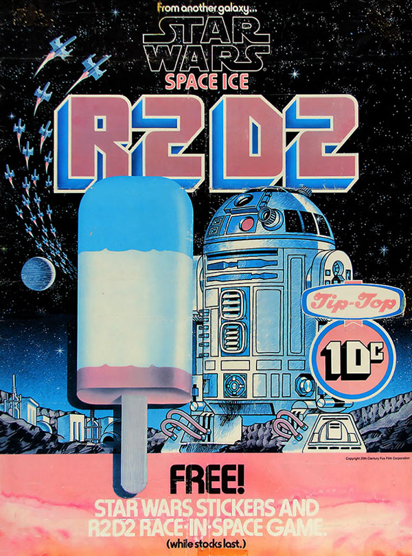 1977 Star Wars Tip Top Ice Cream Space Ice Poster