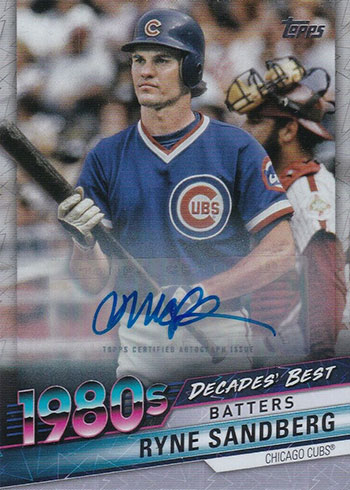 2020 Topps Series 1 Baseball Decades' Best Autographs Ryne Sandberg