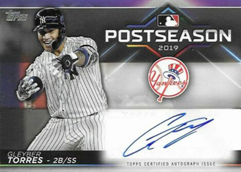 2020 Topps Series 1 Baseball Postseason Performance Autographs Gleyber Torres