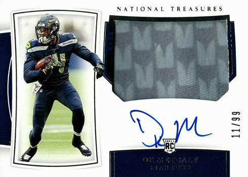 2019 Panini National Treasures Football DK Metcalf Rookie Patch Autograph