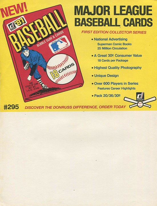 1981 Donruss Baseball Checklist, Team Set Lists, Errors, History