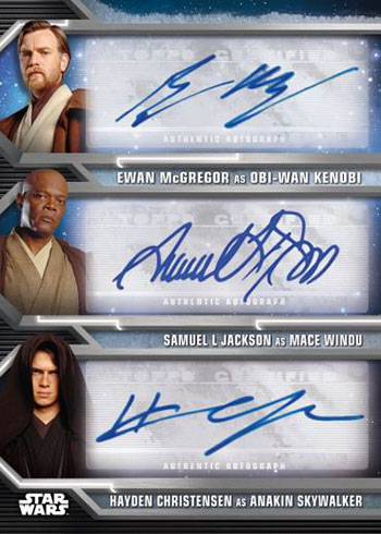 2020 Topps Star Wars Holocron Series Triple Autograph