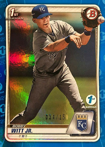 2020 Bowman First Edition Blue Foil Bobby Witt Jr.