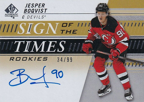 2019-20 SP Authentic Hockey Sign of the Times Rookies Jesper Boqvist