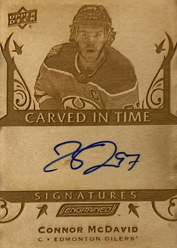 2019-20 Upper Deck Engrained Hockey Carved in Time Autographs Connor McDavid