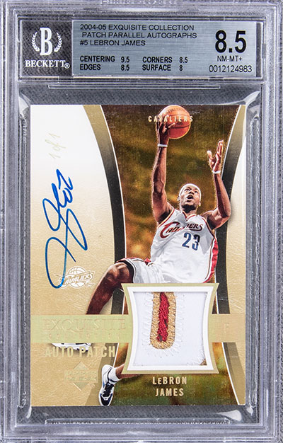 2004-095 Upper Deck Exquisite Patch Parallel Autograph LeBron James 1-of-1
