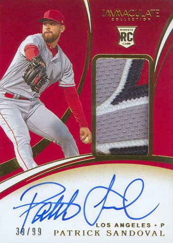 2020 Panini Immaculate Baseball Patrick Sandoval Rookie Patch Autograph