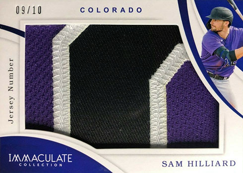 2020 Panini Immaculate Baseball Jumbo Jersey Number Sam Hilliard