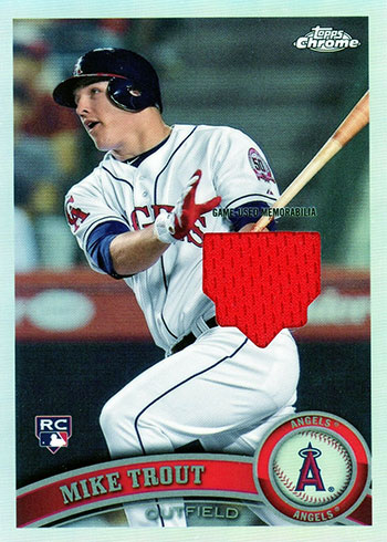 2020 Topps Chrome Baseball Retro Chrome Rookie Relic Mike Trout