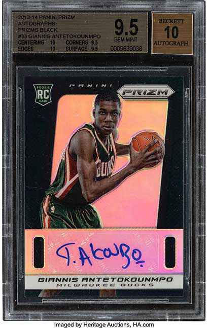 2013-14 Prizm Black Mosaic Giannis Antetokounmpo Tops $1 Million