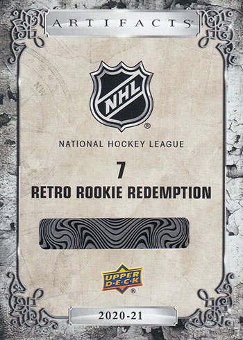 2020-21 Upper Deck Artifacts Hockey 2005-06 Retro Rookie Redemption