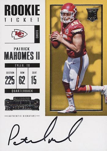 2017 Panini Contenders Patrick Mahomes Rookie Card