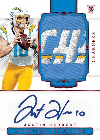 2020 Panini National Treasures Football Rookie Patch Autographs Red