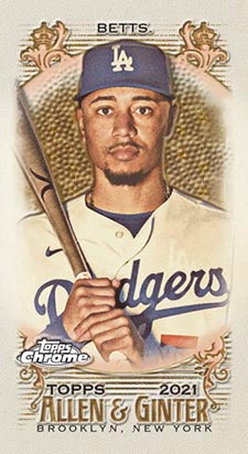 2021 Topps Allen & Ginter Chrome Baseball Mini Superfractor Mookie Betts