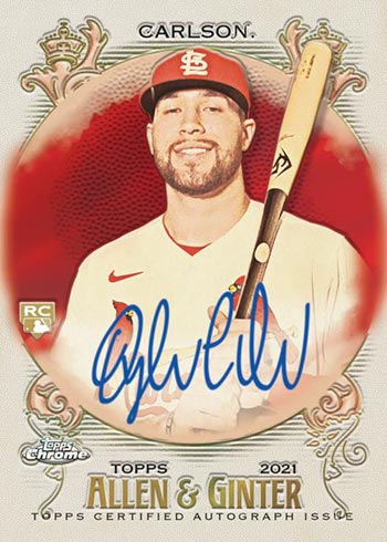 2021 Topps Allen & Ginter Chrome Baseball Autographs Red Refractors