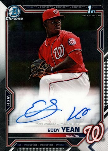 2021 Bowman Chrome Autographs Eddy Yean