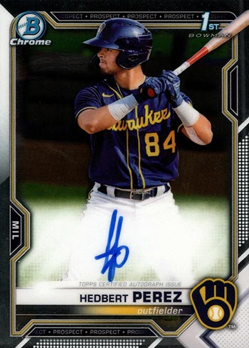 2021 Bowman Chrome Autographs Hedbert Perez