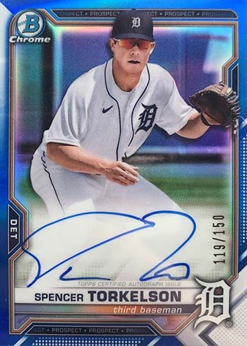 2021 Bowman Chrome Autographs Spencer Torkelson Blue Refractor