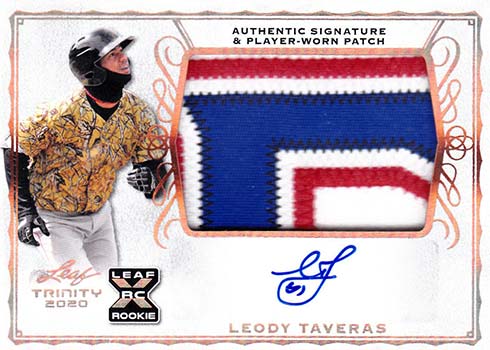 2020 Leaf Trinity Baseball Patch Autographs Leody Taveras