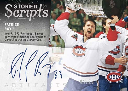 2021-22 Upper Deck Artifacts Hockey Storied Scripts Patrick Roy