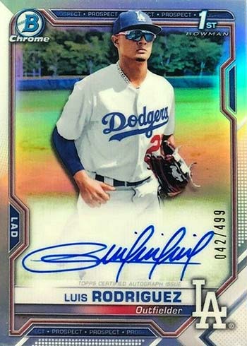 2021 Bowman Chrome Autographs Luis Rodriguez Refractor