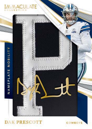 2021 Panini Immaculate Football Nameplate Nobility Signatures Dak Prescott
